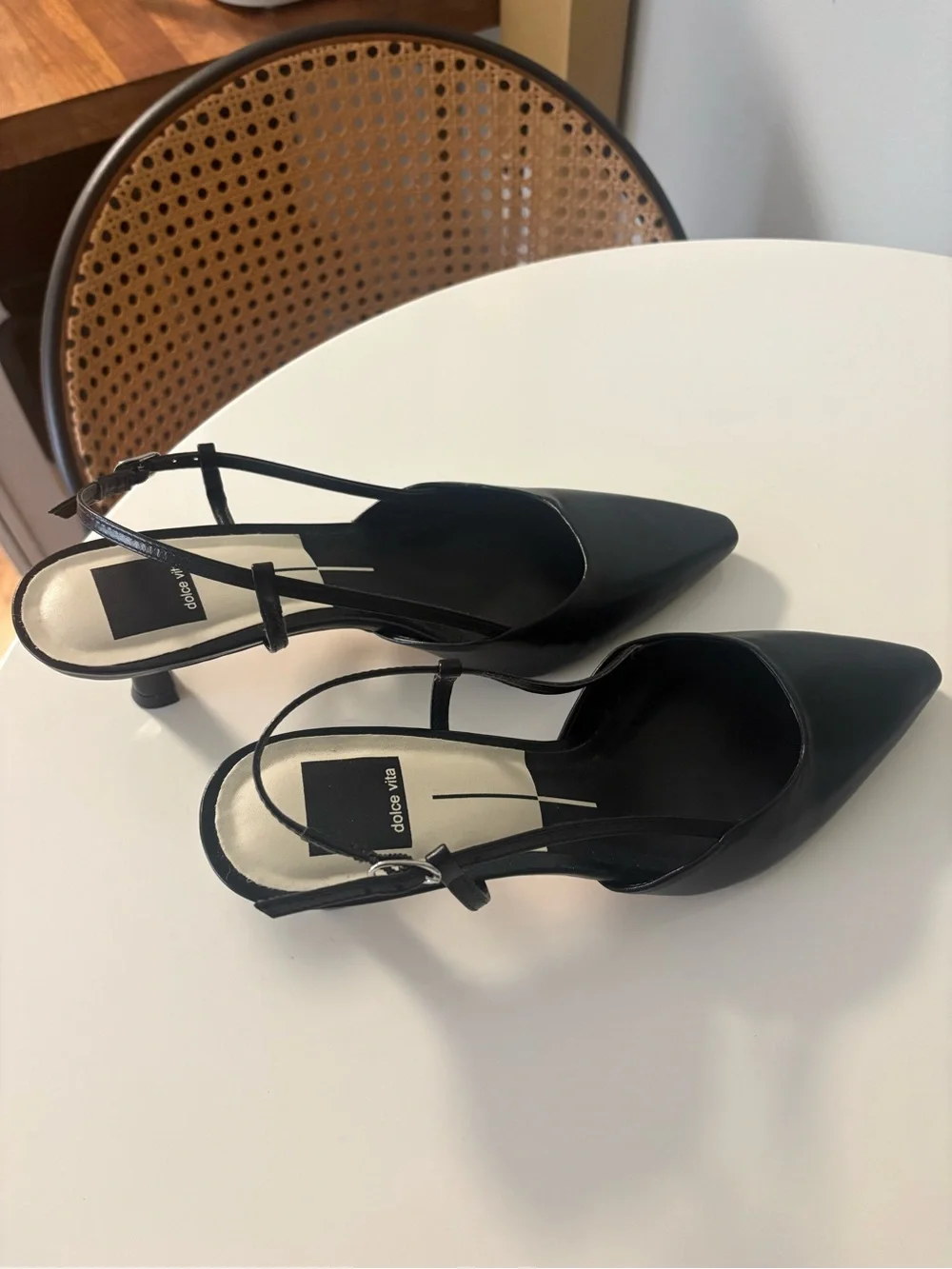Dolce Vita Black Pointed Slingback Heels